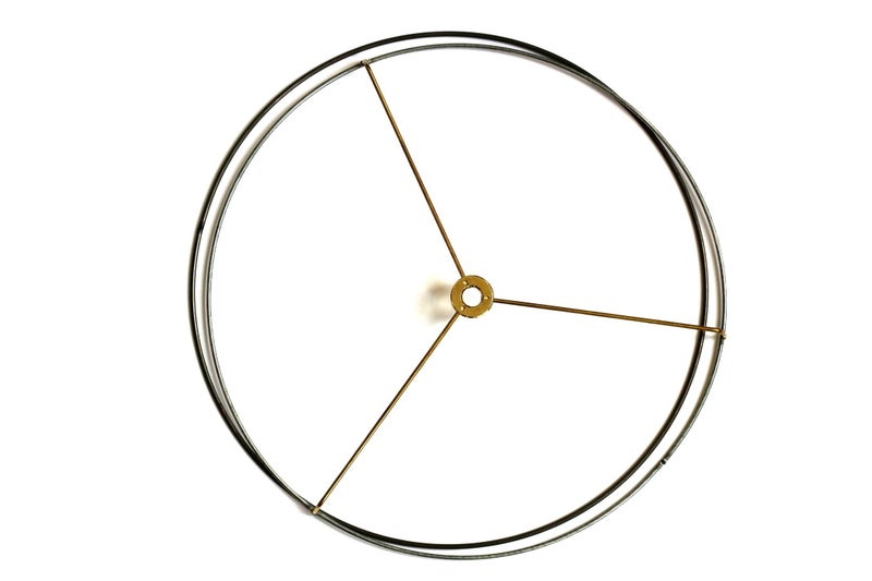 I Like That Lamp Wire Lamp Shade Rings with US Style Spider Fitter (8â€ Diameter), Includes 2 Galvanized Steel Silver Drum Rings, Make DIY Table/Floor/Pendant Lamps, For Lamps With Harps - Image 3